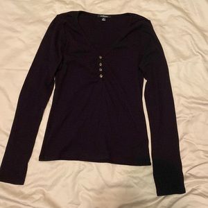 Ambiance black long sleeve top size medium